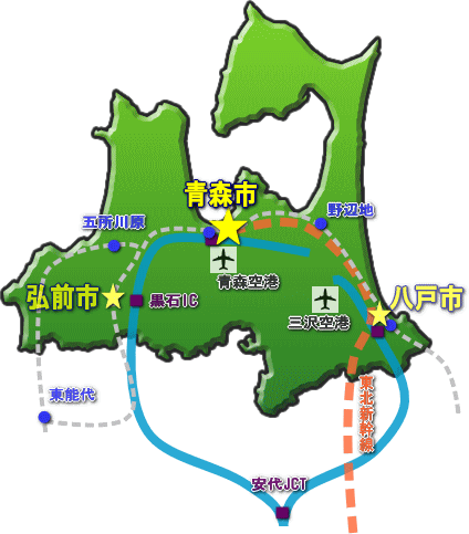 青森市交通アクセス略地図